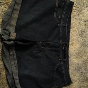 Cute dark wash denim shorts women 18